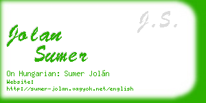 jolan sumer business card